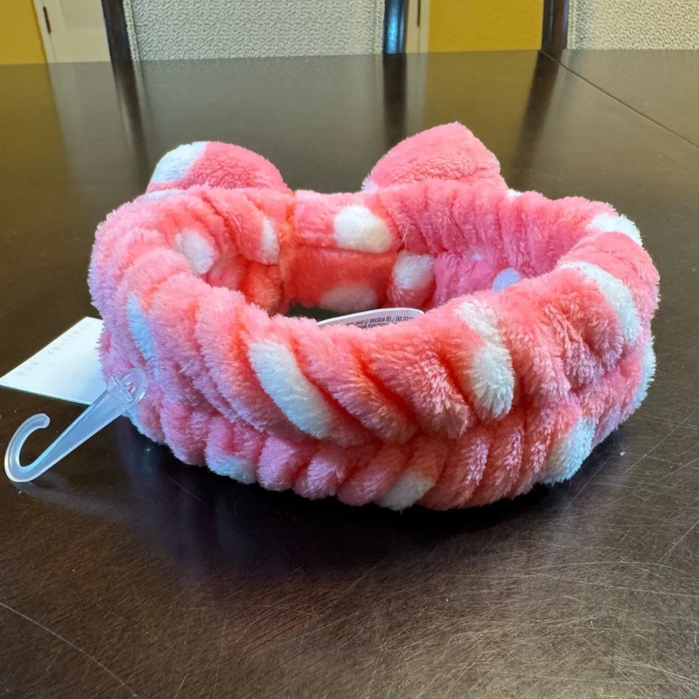 New Bow Headband Pink White